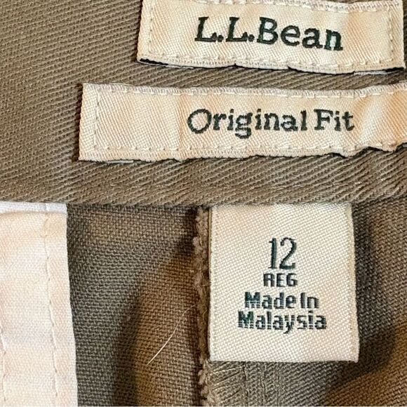L.L. Bean Tan Chinos with Tailored Fit and Classic Style Women’s 12 Tan. - Picture 7 of 10